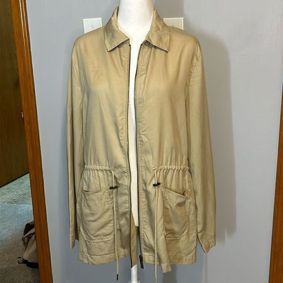 🆕‎ Sanctuary Lyocell spring tencel jacket with patch pockets size M BIN D - Picture 1 of 7